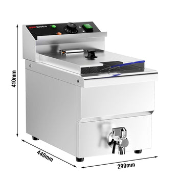 Frytownica elektryczna - 8 litrów - 3,25 kW - z kranem spustowym - Prime Gastro