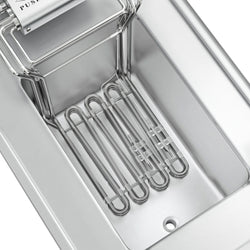 Frytownica elektryczna jednokomorowa nastolna - 10L - 13,2kW - z kranem spustowym - Czarny