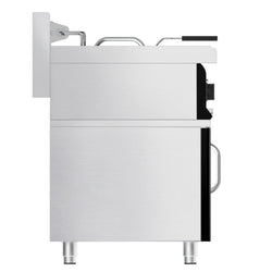 Frytownica elektryczna jednokomorowa wolnostojąca na szafce - 10L - 12kW - z zaworem spustowym - Czarny