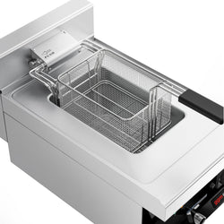 Frytownica elektryczna jednokomorowa nastolna - 10L - 13,2kW - z kranem spustowym - Czarny