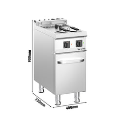 Elektro Fritteuse - 18 Liter - 14 kW - inkl. Unterbau mit 1 Tür