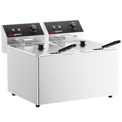 Frytownica elektryczna dwukomorowa nastolna - 8+8L - 6,5kW