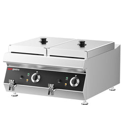 Frytownica podwójna - 600 mm - 13+13 litrów - 9 kW - z kranem spustowym