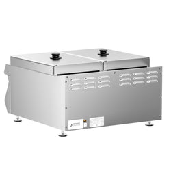 Podwójna frytkownica elektryczna – 600 mm – 13+13 litrów – 9 kW – z kranikiem spustowym