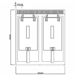 Frytownica elektryczna dwukomorowa stacjonarna na szafce - 10+10L - 18kW - z kranem spustowym