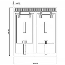 Frytownica elektryczna dwukomorowa nastolna - 10+10L - 16kW - z kranem spustowym - Czarny