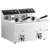 Frytkownica – elektryczna – podwójna – 594 x 638 mm – 8+8 L – 6,5 kW – z kranem spustowym