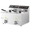 Frytkownica – elektryczna – podwójna – 594 x 638 mm – 8+8 L – 6,5 kW – z kranem spustowym