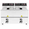 Frytkownica – elektryczna – podwójna – 594 x 638 mm – 8+8 L – 6,5 kW – z kranem spustowym