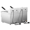 Frytkownica – elektryczna – podwójna – 594 x 638 mm – 8+8 L – 6,5 kW – z kranem spustowym