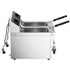 Frytkownica – elektryczna – podwójna – 594 x 638 mm – 8+8 L – 6,5 kW – z kranem spustowym