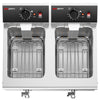Frytkownica – elektryczna – podwójna – 594 x 638 mm – 8+8 L – 6,5 kW – z kranem spustowym