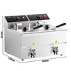 Frytkownica – elektryczna – podwójna – 594 x 638 mm – 8+8 L – 6,5 kW – z kranem spustowym