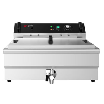 Smażalnik do pączków - 30 litrów - 5 kW - z kranem spustowym i półką z kratką ociekową - Prime Gastro