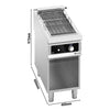 Grill elektryczny - 5,4kW - 400mm - Wolnostojący - 900mm głębokości - Ruszt na stałej wysokości - na podstawie otwartej