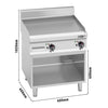Płyta grillowa – elektryczna – ryflowana – 8 kW – z podstawą