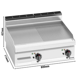 Elektryczna płyta grillowa - 9,6 kW - Gładka i Ryflowana