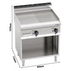 Commercial Electric Griddle - 9.6kW - Smooth/Ribbed Plate (half & half) - Cooking area: 800x714mm - on Stand