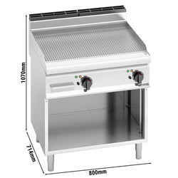 Elektryczna płyta grillowa - 9,6 kW - Ryflowana