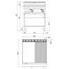 Commercial Electric Griddle - 11.4kW - Smooth/Ribbed Plate (half & half) - Cooking area: 796x667mm - on Stand
