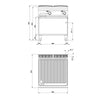 Płyta grillowa – elektryczna – ryflowana – 13,7 kW