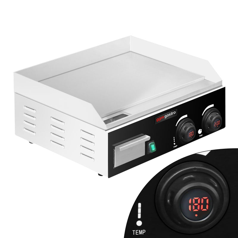 Elektryczna płyta do grillowania - 2,2 kW - Gładka - wyświetlacz cyfrowy