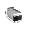 Electric frying plate - 4.05 kW - Grooved