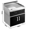 Płyta grillowa – elektryczna – gładka i ryflowana – 8,1 kW – z podstawą z 2 drzwiami – czarna – seria MARIO