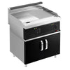 Płyta grillowa – elektryczna – gładka i ryflowana – 8,1 kW – z podstawą z 2 drzwiami – czarna – seria MARIO