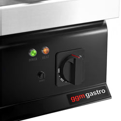 Płyta grillowa elektryczna - chromowana - 8,0kW - Gładka - Powierzchnia: 795x535mm - nastawna