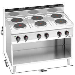 Kuchenka elektryczna - 15,6 kW - 6 płyt okrągłych
