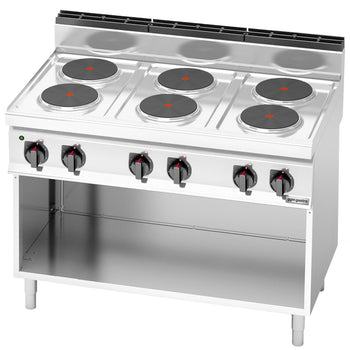 Kuchenka elektryczna - 15,6 kW - 6 płyt okrągłych - Prime Gastro