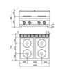 Kuchenka – elektryczna – 10,4 kW – 400 V – z 4 okrągłymi płytami grzewczymi