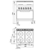 Electric Oven Range - 10.4kW - 4 plates - with Electric Oven Static Oven - 7.5kW