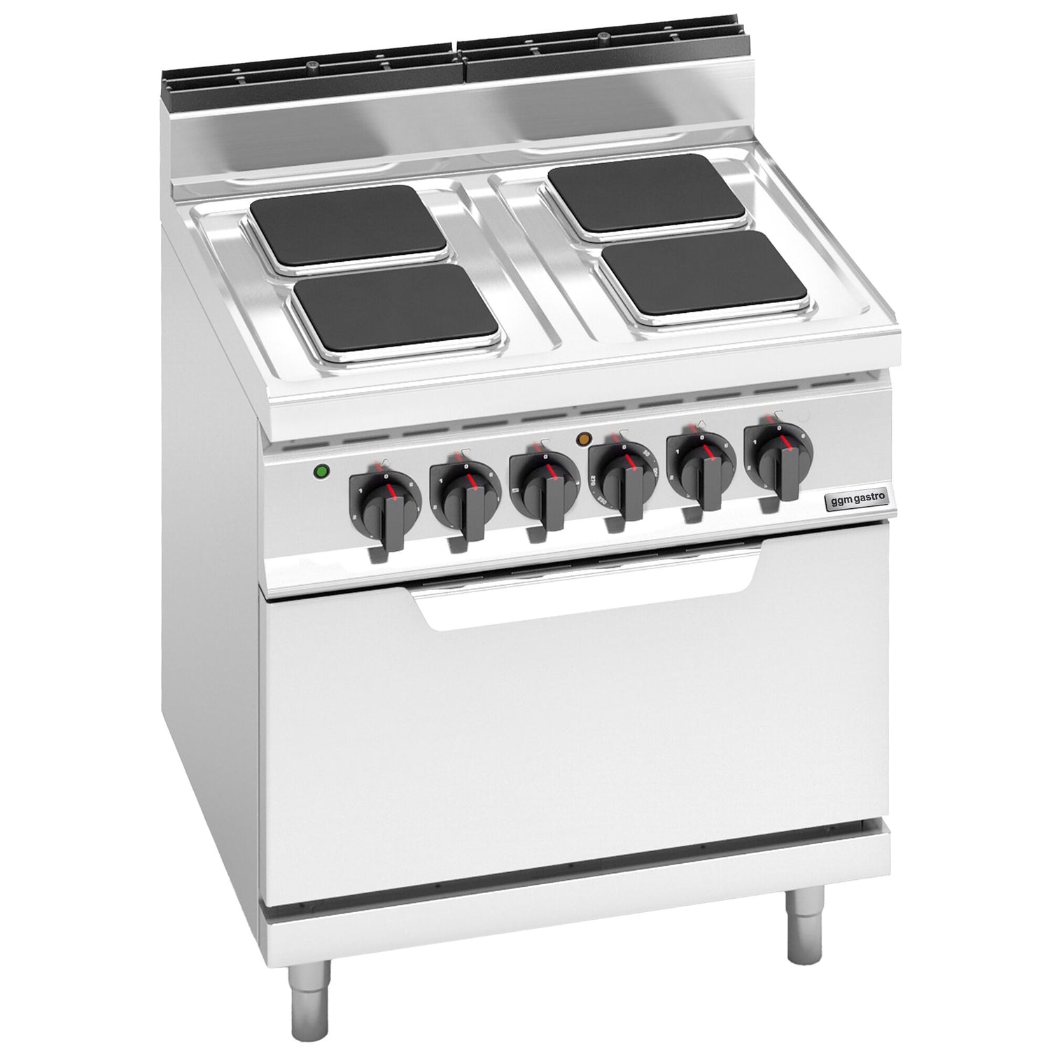 Kuchenka elektryczna - 10,4 kW - 4 płyty kwadratowe - z piekarnikiem elektrycznym statycznym - 7,5 kW - Prime Gastro