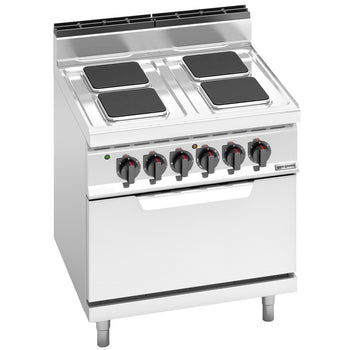 Kuchenka elektryczna - 10,4 kW - 4 płyty kwadratowe - z piekarnikiem elektrycznym statycznym - 7,5 kW - Prime Gastro