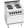 Cooker – electric – 10.4 kW – with 4 square hotplates – with static electric oven 7.5 kW