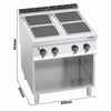 Kuchenka – elektryczna – 14 kW – z 4 kwadratowymi płytami grzewczymi