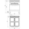 Electric Oven Range - 14kW - 4 plates - with Electric Oven Static Oven - 7.5kW