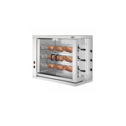Elektryczny grill do kurczaków – 9 kW – z 3 rożnami, mieszczącymi do 18 kurczaków