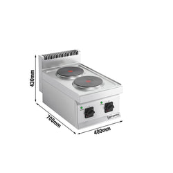 Kuchenka elektryczna - 4,6 kW - 2 płyty okrągłe