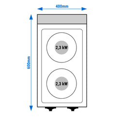 Kuchenka elektryczna - 4,6 kW - 2 płyty okrągłe