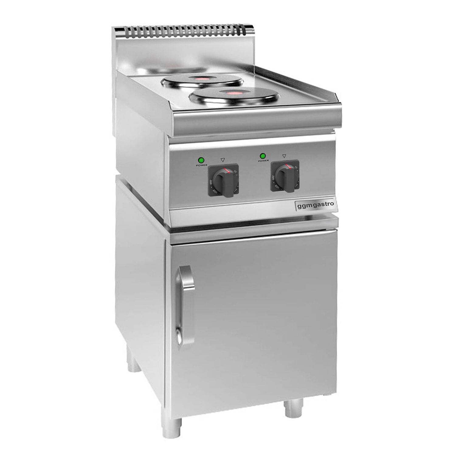 Kuchenka elektryczna - 4,6 kW - 2 okrągłe płyty - z podstawą z 1 drzwiczkami - Prime Gastro