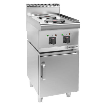 Kuchenka elektryczna - 4 kW - 2 okrągłe płyty - z podstawą z 1 drzwiczkami - Prime Gastro