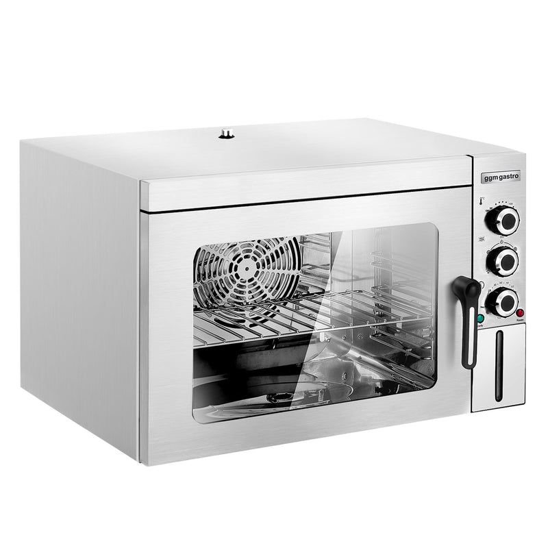 Piec konwekcyjny KOMPAKT – stal nierdzewna – 30 L – z funkcją pary – z 1 rusztem i 1 blachą 353 x 327 mm