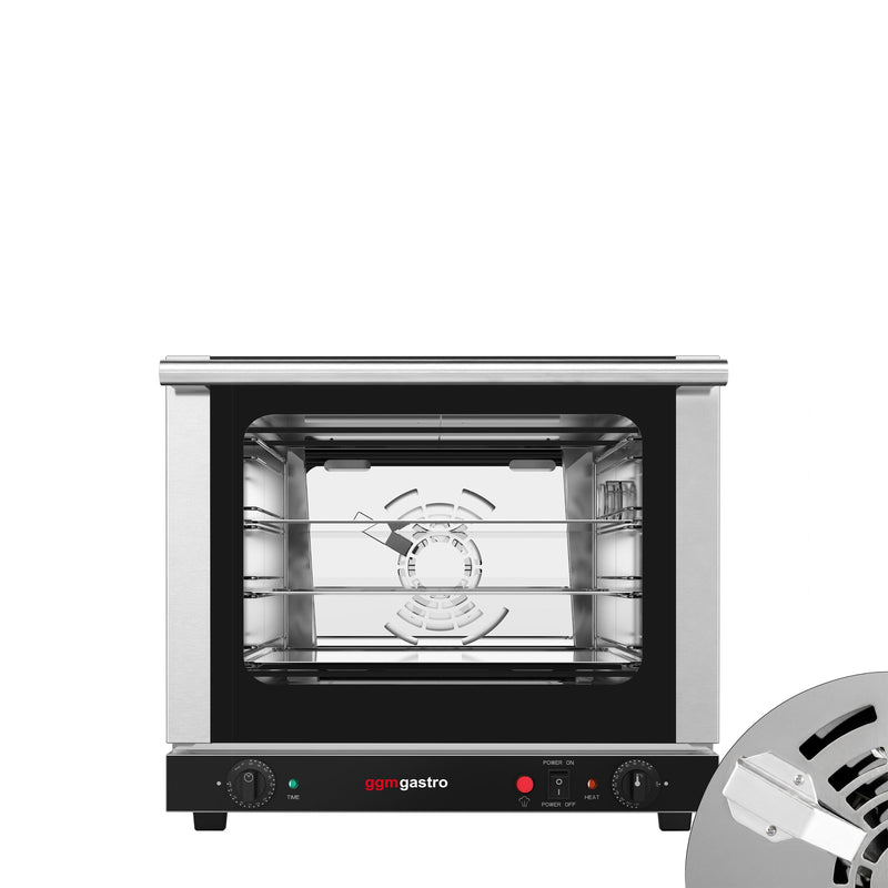 Convection oven – for 4 trays 430 x 315 mm – from +50 to +250 °C – manual – with steam function – with timer function – with 3 baking trays, image 1 of 13