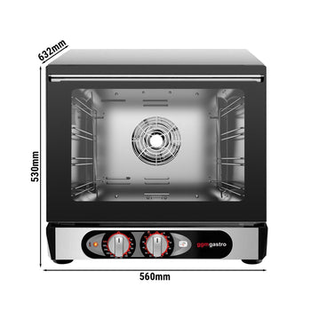 Piekarnik konwekcyjny KOMPAKT z funkcją pary - Manualny - włącznie z 4 blachami 450x340mm - Prime Gastro