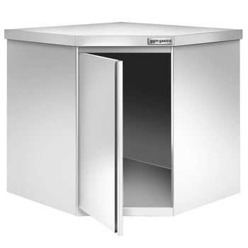Narożna szafka wisząca naścienna ze stali nierdzewnej - 700x400 mm - z drzwiami na zawiasach- wysokość: 650 mm - Prime Gastro