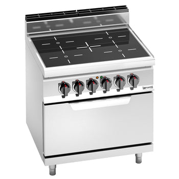 Kuchenka na podczerwień - 12,8 kW - 4 płyty grzewcze - włącznie z piekarnikiem elektrycznym statycznym - 7,5 kW - Prime Gastro