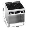 Kuchnia ceramiczna - 16kW - 4 pola grzewcze - z panelem cyfrowym (LCD) - otwarta podstawa